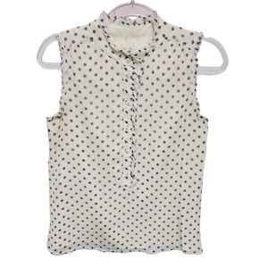 J. Crew 100% Silk Polka Dots Ruffle Top